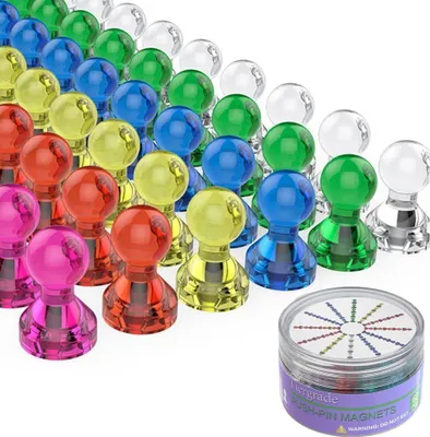 Produktbild von Tiergrade Magnete 60 Stück 7 Farbe Starke Magnete, Kühlschrankmagnete Tafelmagnete, Magnete für Kühlschrank Büro Whiteboard, schachförmig transparent…