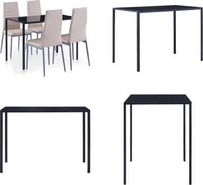 Image de vidaXL 5 pcs. Salle à manger Cappuccino Marron - Table Et Chaises - Tables Et Chaises - Salle à manger - Groupes de repas