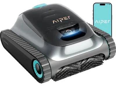 Produktbild von Aiper Scuba S1, Roboter-Pool-Reiniger, Pool, Schwarz, Blau, Grau, Boden, Wand, Wasserlinie, Überirdischer Pool, 180 µm