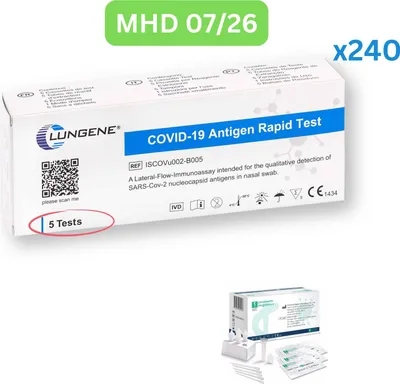 Zdjęcie produktu dla Clungene Covid-19   Antigen szybki autotest (test płaski) 1200 sztuk MHD 07/26| 240x 5-pak | ID: 2099 | DARMOWE testy parahealth (5 sztuk, MHD 12/25)
