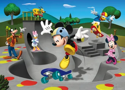 Produktbild von Disney Poster Micky Maus Grau, Grün und Blau - 600658 - 160 x 110 cm