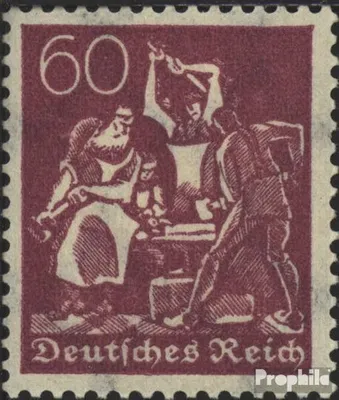 Produktbild von Briefmarken Deutsches Reich 1921 Mi 184 Wasserzeichen Waffeln postfrisch Verschiedene Zeichnungen