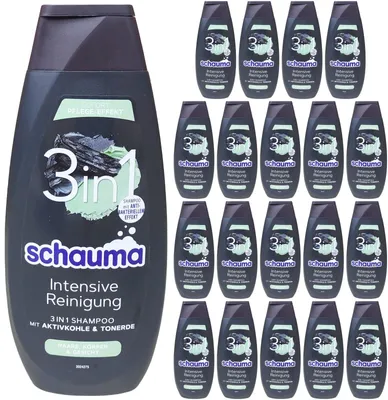 Produktbild von Schauma Intensive Reinigung 3in1 Shampoo Aktivkohle Tonerde antibakteriell 20x 400ml