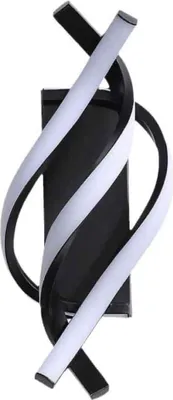 Produktbild von Wandleuchte, Modernes Geschwungenes Design LED-Wandlampe, 3000K Warmweißes Licht Wandleuchten, Schwarz