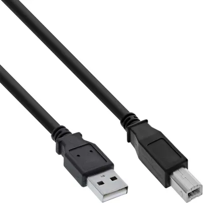 Obrázok produktu pre InLine 34520X, 2 m, USB A, USB B, USB 2.0, Samec/samec, Čierna