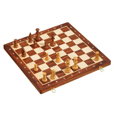 Produktbild von Schachkassette De Luxe klappbar, Feld 50 mm, Holz Brettspiel