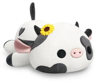 Obrázok produktu pre Plyšová hračka, plyšová krava, plyšová hračka, kawaii, plyšový vankúš, hračka, darček, pre deti, pre dievčatá, 23 cm, čierna