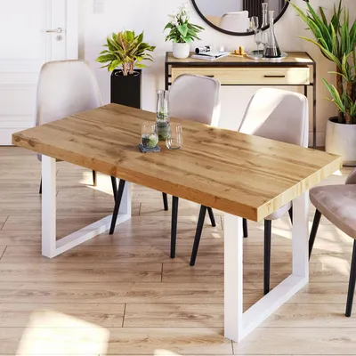 Produktbild von Furneo | Esstisch – Ausziehbarer Esstisch - 120x80 cm - Klapptisch - Eiche Wotan - Stabil und modern - ausziehbar auf 220 cm - Loft Tisch