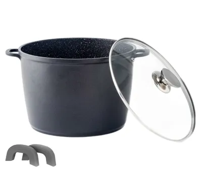 Produktbild von Tiefer Kochtopf Induktion Deckel Ø28cm Suppentopf Alu Guss