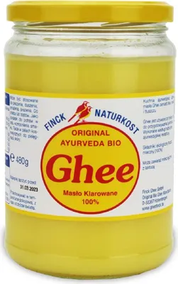 MASŁO KLAROWANE GHEE BIO 480 g (527 ml) - FINCK AYURVEDA