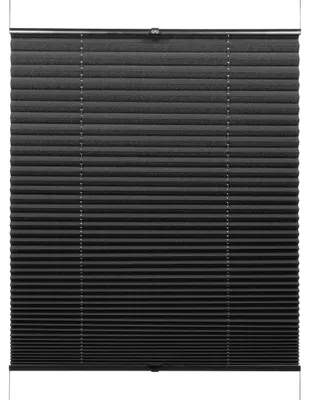 Plissee blickdicht, verstellbar, 40x130 cm, schwarz