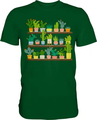 Produktbild von Kaktus Pflanzen Sammler Sukkulenten T-Shirt – Bottle Green / XL