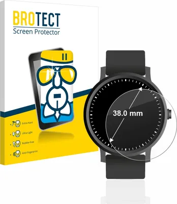 Produktbild von BROTECT Schutzglas für Armbanduhren (Kreisrund, ø: 38 mm) Schutzfolie Panzer Folie Glas Display Schutz klar