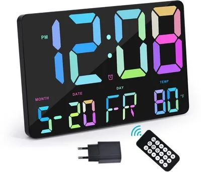Immagine prodotto di Orologio da parete digitale da 11,5" con ampio display e telecomando radio