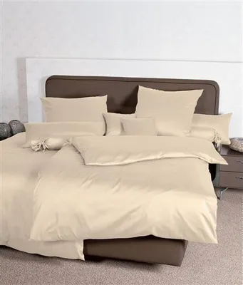 Produktbild von Janine Design Mako-Satin-Bettwäsche-Garnitur 31001 Colors Farbe sand Größe 135x200 + 80x80