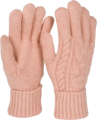 Produktbild von styleBREAKER Damen Strickhandschuhe mit Zopfstrickmuster, warme Winter Fingerhandschuhe, vielseitige Farben 09010051