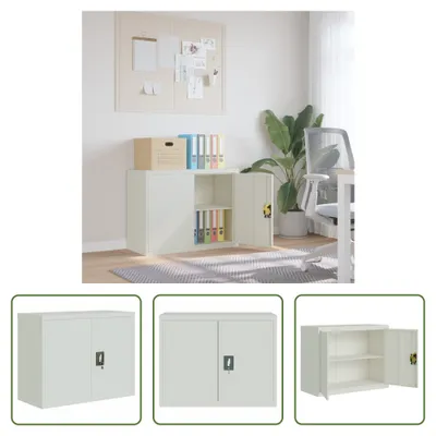 Zdjęcie produktu dla The Living Store Szafka na dokumenty jasnoszara 90x40x70 cm stalowa