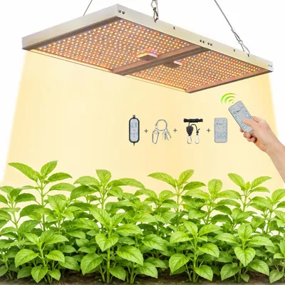 Produktbild von 120W 728LEDs Pflanzenlampe Vollspektrum Zimmerpflanzen 3 Lichtmodi Pflanzenlicht Faltbare Wachstumslampe Grow Lampe mit Fernbedienung Timer