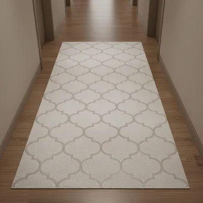 Produktbild von Wohnzimmerteppich Marokkanisches Muster in Beige Größe - 80 x 150 cm