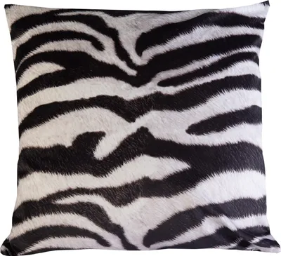 Produktbild von Kissenhülle - Weiß - Schwarz - Polyester - 50 x 50 cm - mit Reißverschluss