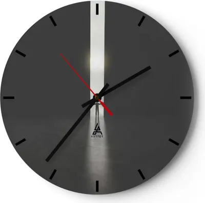 Produktbild von Wanduhr - Rund - Glasuhr - Tor Mensch Licht - 40x40cm - Schleichendes Uhrwerk - Lautlos - zum Aufhängen bereit - Dekoration Modern - Wanddekoration aus Glas - C3AR40x40-4698