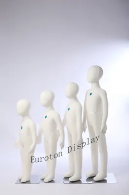 Produktbild von Eurotondisplay R3468. 4 Kinderpuppen flexible biegbare Körper Schaufensterpuppe weiß  Mannequin Baumwollstoff Kind Puppen kids  Metallplatte