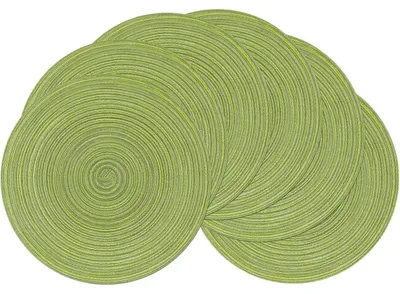 Produktbild von Tischsets Rund Abwaschbar Schmutzabweisend Hitzebeständig 6er Set Grün 38 cm