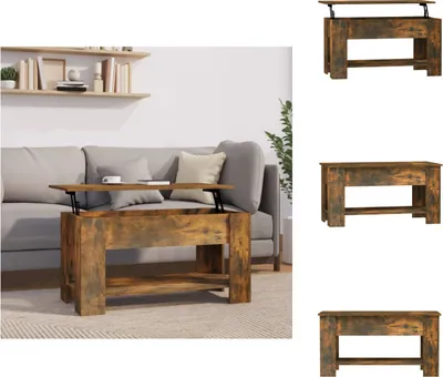 Zdjęcie produktu dla vidaXL Stolik kawowy dąb wędzony 101x49x52 cm materiał drewnopochodny - Stoliki kawowe