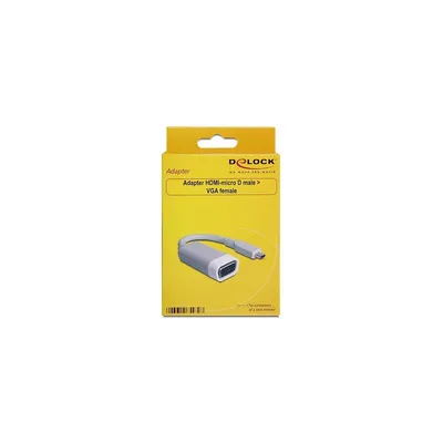 Zdjęcie produktu dla DeLOCK 65470, 0,15 m, microHDMI, VGA, Męska, Żeńska, Biały