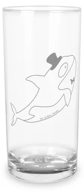 Produktbild von Mr. & Mrs. Panda Glas Orca Zylinder 400 ml - Transparent - Geschenk, Geburtstag, Longdrinkglas, Meer, Konfetti, Glückwunsch, Cocktailglas, Trinkglas, Fest, Tumbler