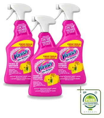 Produktbild von 3 x Vanish Oxi Action 4-in-1 Fleckentferner Spray 940 ml - Großpackung - 3 Stücke