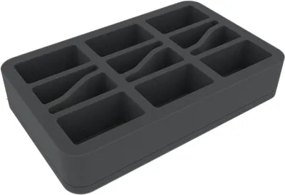 Produktbild von 50 mm Schaumstoffeinlage 1:100 15mm mit 12 Fächern für Miniaturen