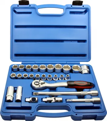 Produktbild von Steckschlüssel Satz Knarrenkasten Nusskasten 1/2"Antrieb ZOLL SAE Nuss 27-tlg.