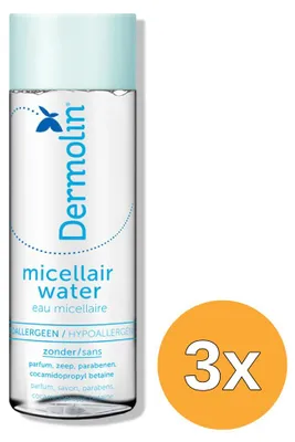 Productafbeelding van 3x Dermolin Pure Micellair Water (200 ml)