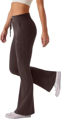 Immagine prodotto di REORIA Leggings da Donna Sportivi per Yoga Gambe Ampie Svasati Marroni XL