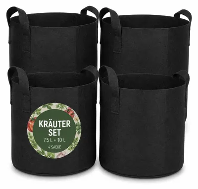 Produktbild von Pflanzsäcke Set Schwarz, Set:Kräuter Set