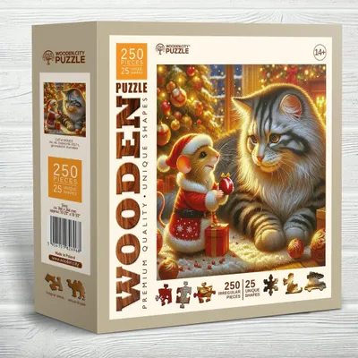 Image de WOODEN CITY Puzzle en bois chat et souris 250 dlks