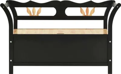 Produktbild von The Living Store Sitzbank Schwarz 107x45x75,5 cm Massivholz Tanne