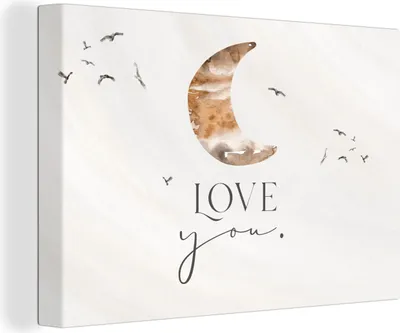 Produktbild von MuchoWow® - Leinwandbilder - Zitate - Sprichwörter - Kinder - Liebe dich - Jungen - Mädchen - Kinder, Wandbild, Wanddeko Bilder Wohnzimmer, 90x60cm