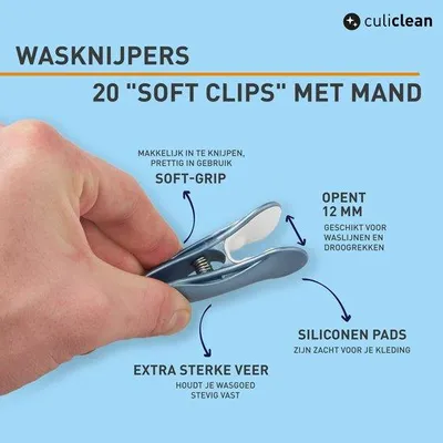 Produktbild von culiclean Wäscheklammern mit Korb, 40 Stück, schwarz-weiß, Korb schwarz