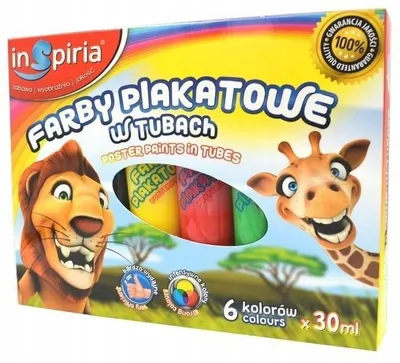 Produktbild von InSpiria Plakatfarben-Set 6 Farben 30ml Tuben