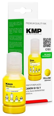 Produktbild von KMP C151 Tintentank yellow kompatibel mit Canon GI-56 Y