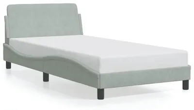 Obrázek produktu pro vidaXL Rám postele „Dover“ světle šedý 100 x 190 cm, samet