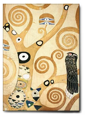 Produktbild von Giallobus - Die Krähe - Gustav Klimt - 70L x 100W cm - Bild - Leinwand mit Standardrahmen