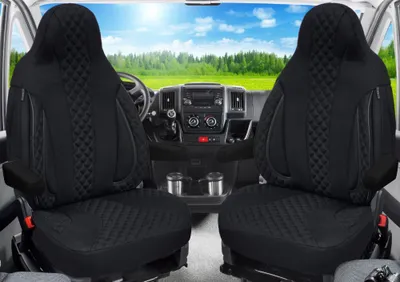 Immagine prodotto di Set di 2 coprisedili per camper in nero WPL404
