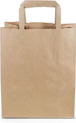 Produktbild von Famanu Papiertaschen 250 Stück 22 + 10 x 28 cm - Kraftpapier Tragetasche