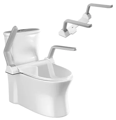 Immagine prodotto di Supporto per WC – Corrimano pieghevole per WC in lega di alluminio – Antiscivolo – Portata massima 150 kg – Ideale per anziani e persone con disabilità