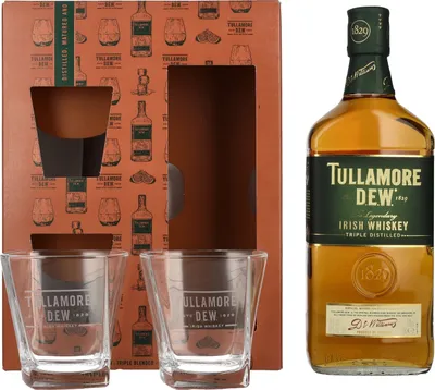 Produktbild von Tullamore D.E.W. Irish Whiskey 40% Vol. 0,7l in Geschenkbox mit 2 Gläsern