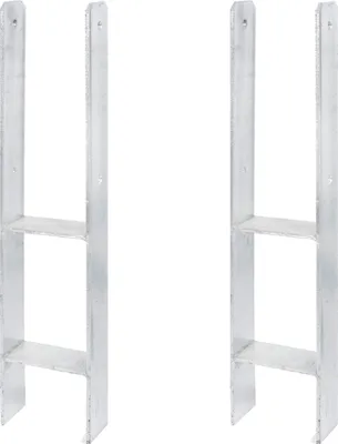 Zdjęcie produktu dla Alberts 2 x wsporniki słupków H, 121x600 mm, grubość materiału 6 mm, głębokość 60 mm, ocynkowane ogniowo