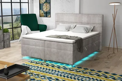 Produktbild von Boxspringbett Schlafzimmerbett CANELA 180x200cm Stoff Preston inkl.Bettkasten